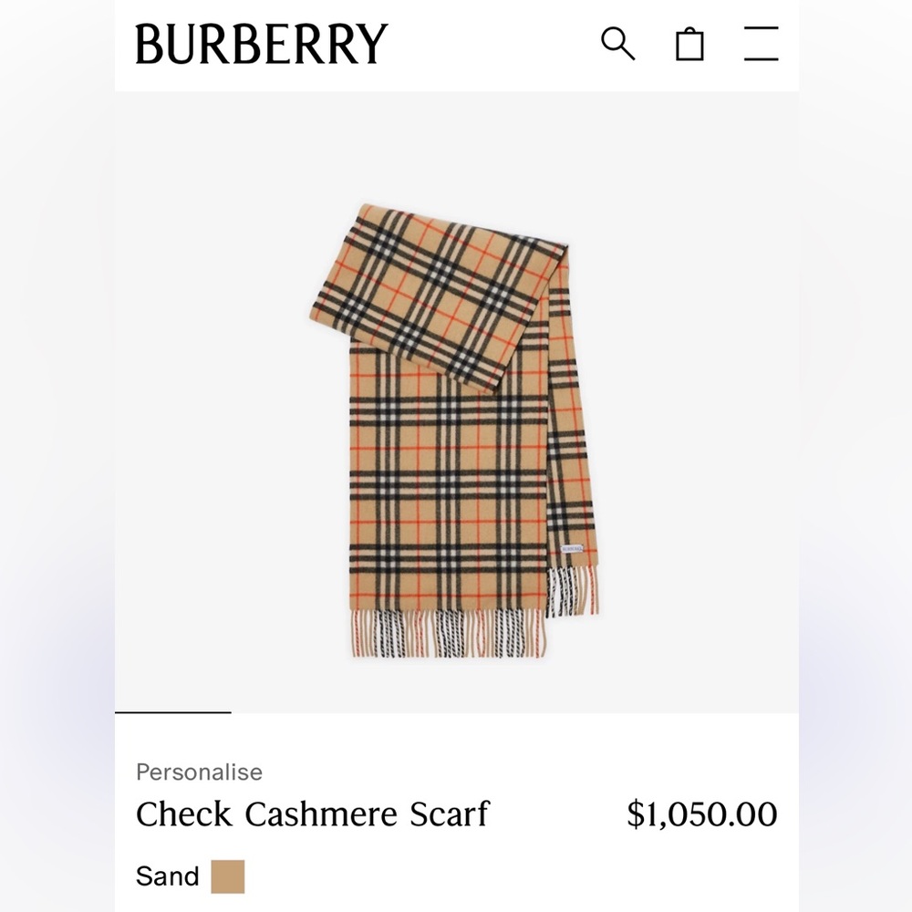 Original Burberry Oversized Scarf- Classic Tan Plaid.